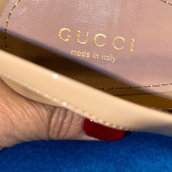 Gucci Beige Patent Leather Peep Toe Platform Slingback Pumps Size 40 US size 10 - Picture 11 of 16